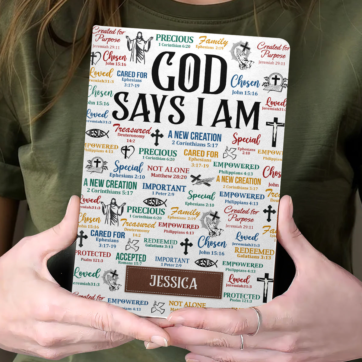 God Says I Am | Personalized Leather Cover Notebook