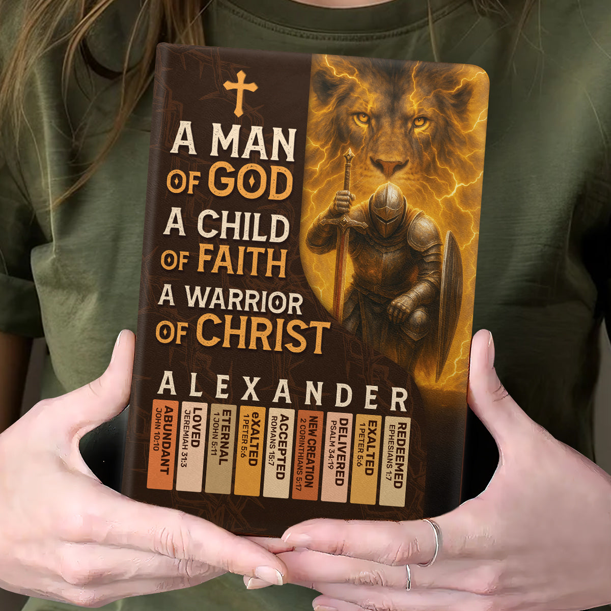 Warrior Of Christ | Personalized Leather Cover Notebook