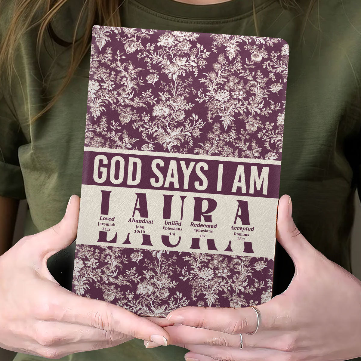 God Says I Am | Personalized Leather Cover Notebook