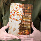 Fall For Jesus He Never Leaves | Personalized Leather Cover Notebook