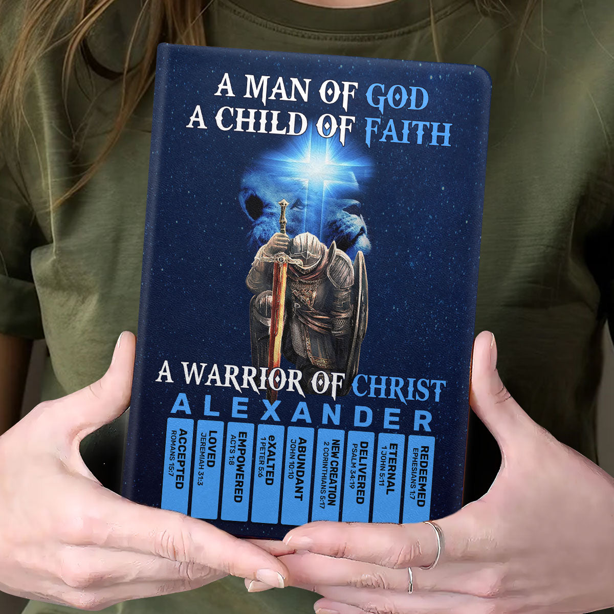 Warrior Of Christ | Personalized Leather Cover Notebook
