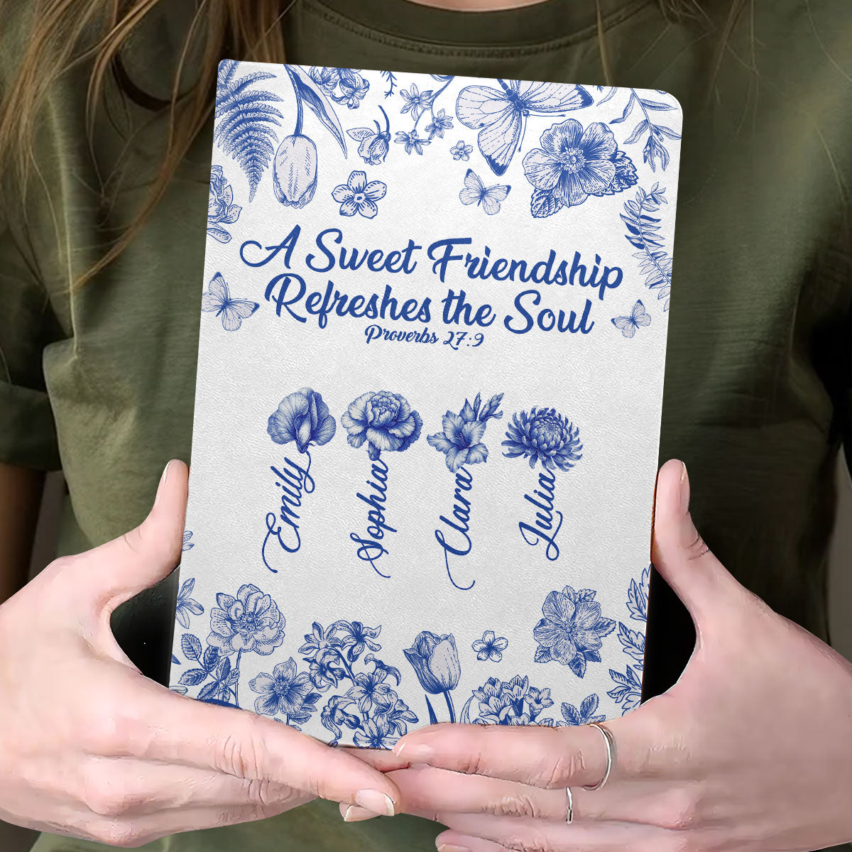 A Sweet Friendship Refreshes the Soul | Personalized Leather Cover Notebook
