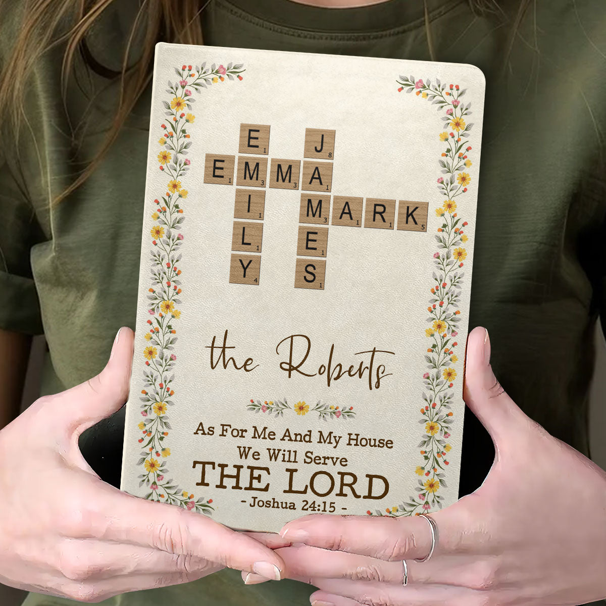 As For Me And My House We Will Serve The Lord | Personalized Leather Cover Notebook