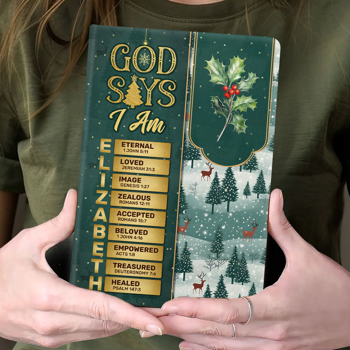 God Says I Am  | Personalized Leather Cover Notebook