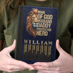 Man Of God Husband Dad Protector Hero | Personalized Leather Cover Notebook