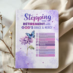 Stepping Into Retirement With God’s Grace & Mercy | Personalized Leather Cover Notebook