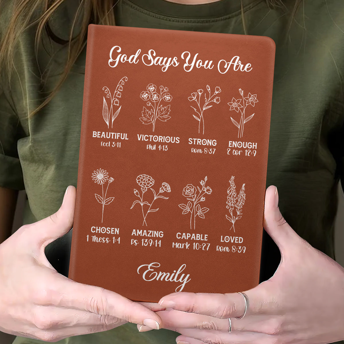 God Says You Are | Personalized Leather Cover Notebook