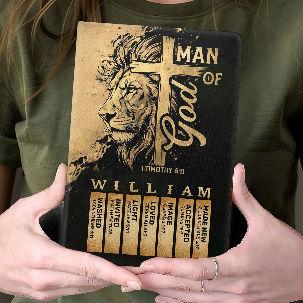 Man Of God | Personalized Leather Cover Notebook