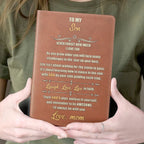 To My Son | Personalized Leather Cover Notebook