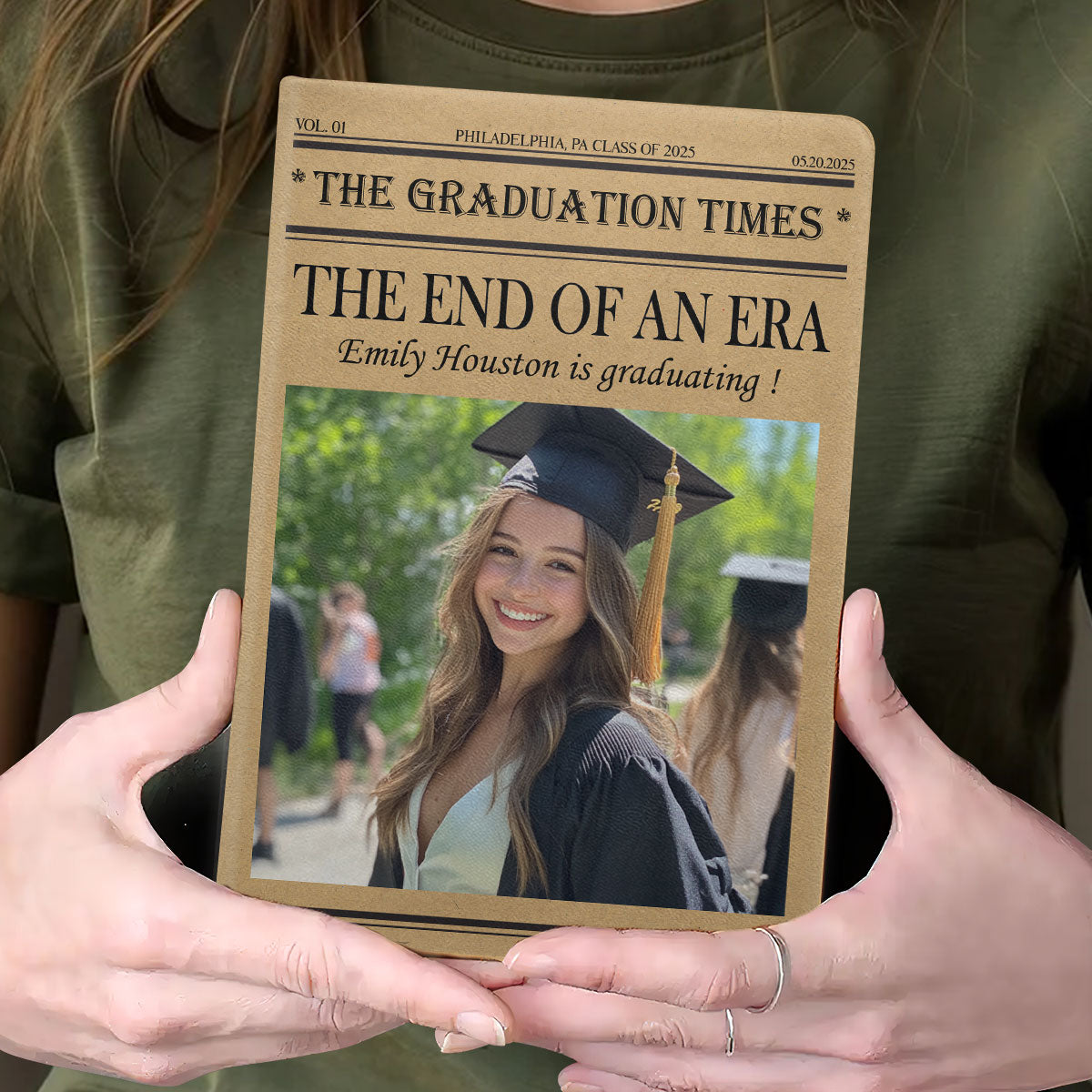 The Graduation Times | Personalized Leather Cover Notebook