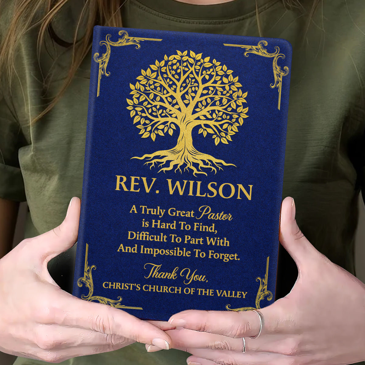 A Truly Great Pastor | Personalized Leather Cover Notebook