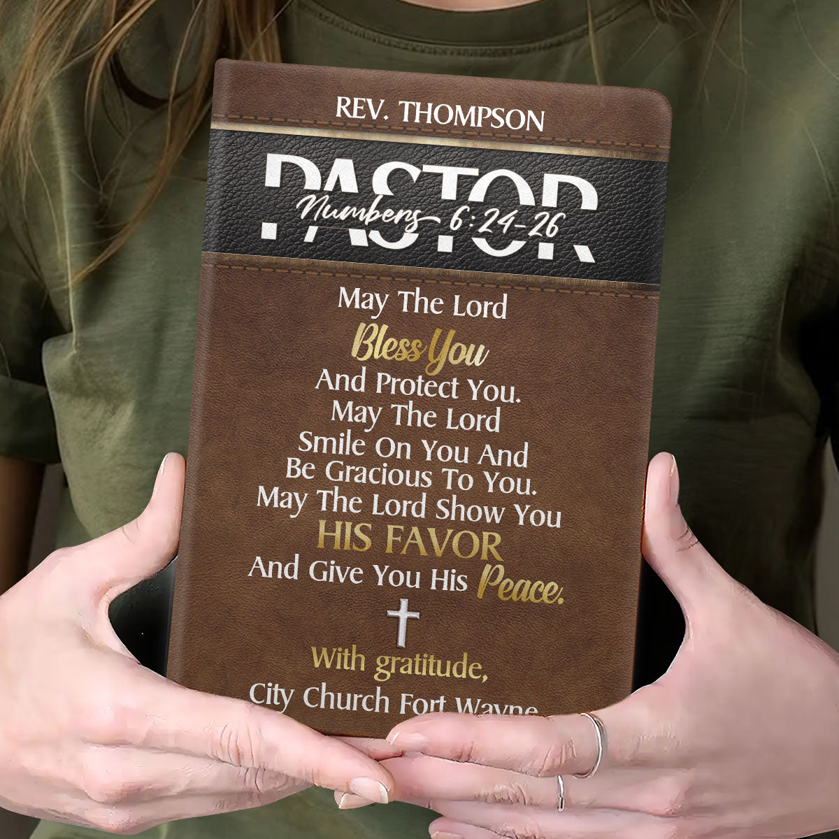 May The Lord Bless You And Protect You | Personalized Leather Cover Notebook