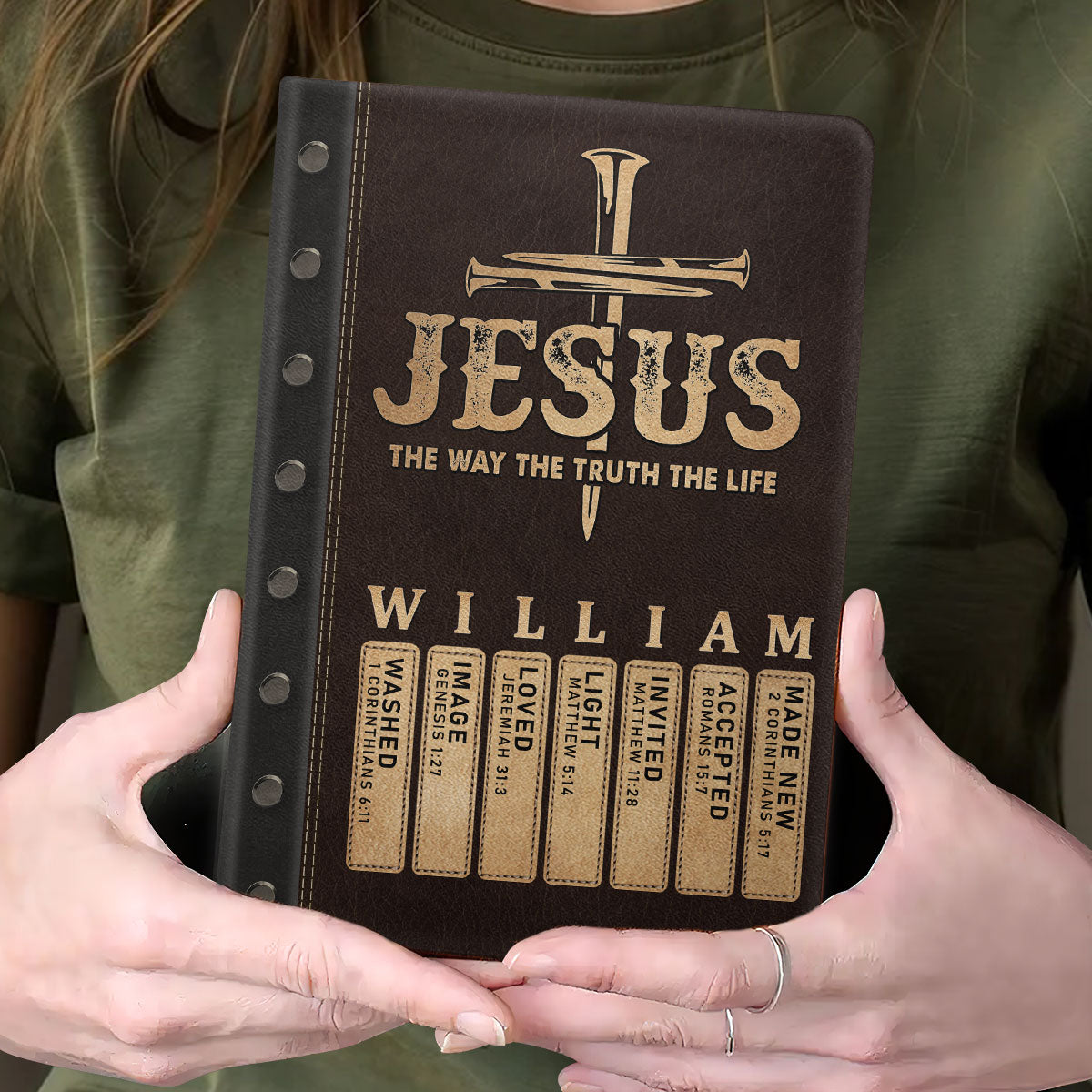 Jesus The Way The Truth The Life | Personalized Leather Cover Notebook