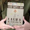 God Says I Am Floral Blessings | Personalized Leather Cover Notebook
