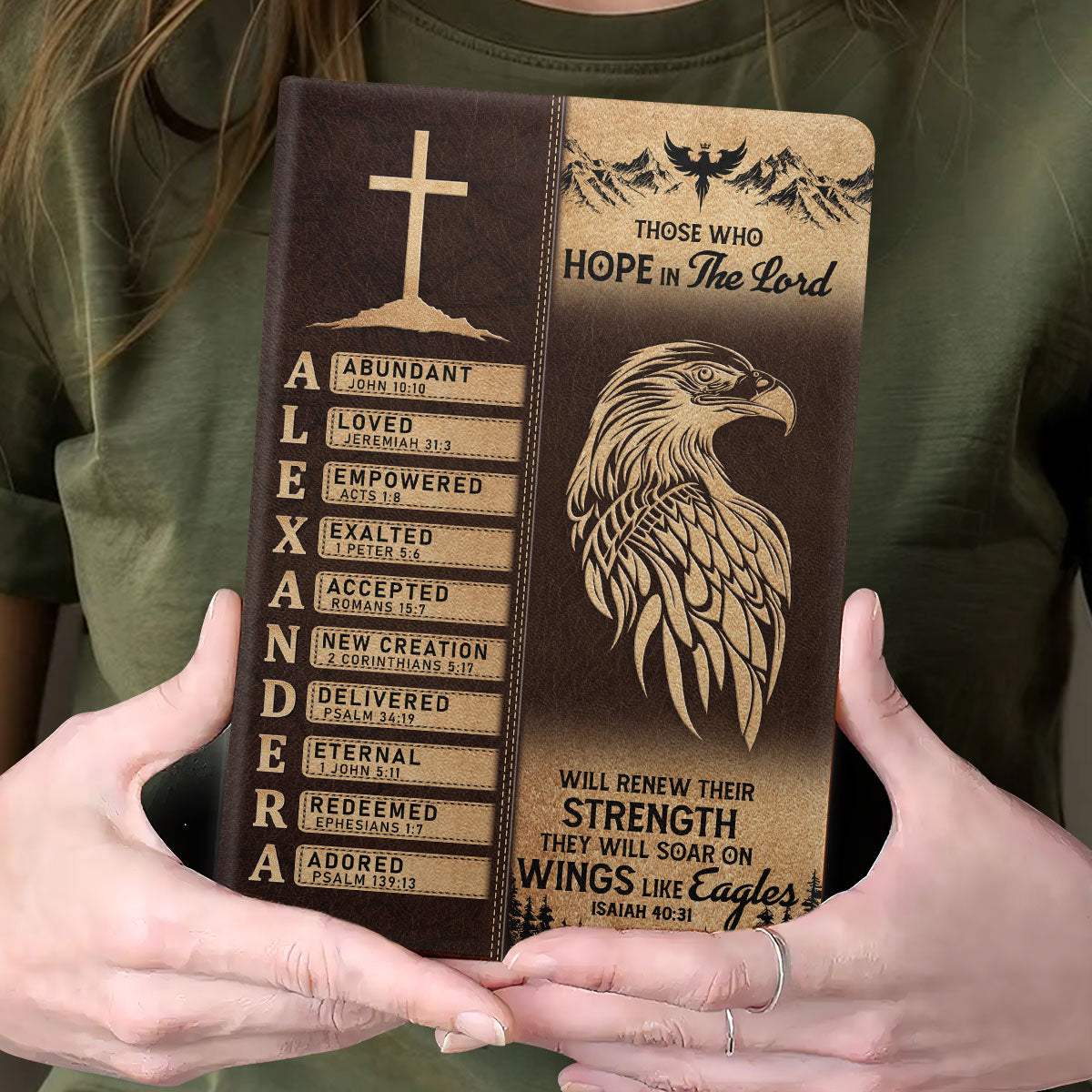 Eagle Of Faith | Personalized Leather Cover Notebook