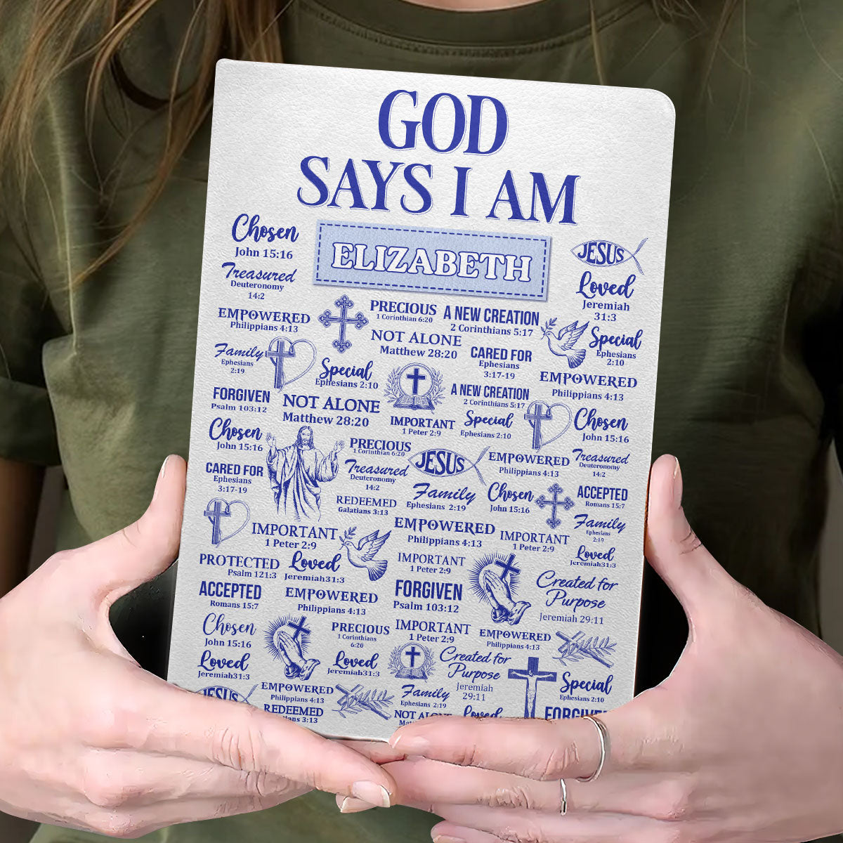 God Says I Am | Personalized Leather Cover Notebook