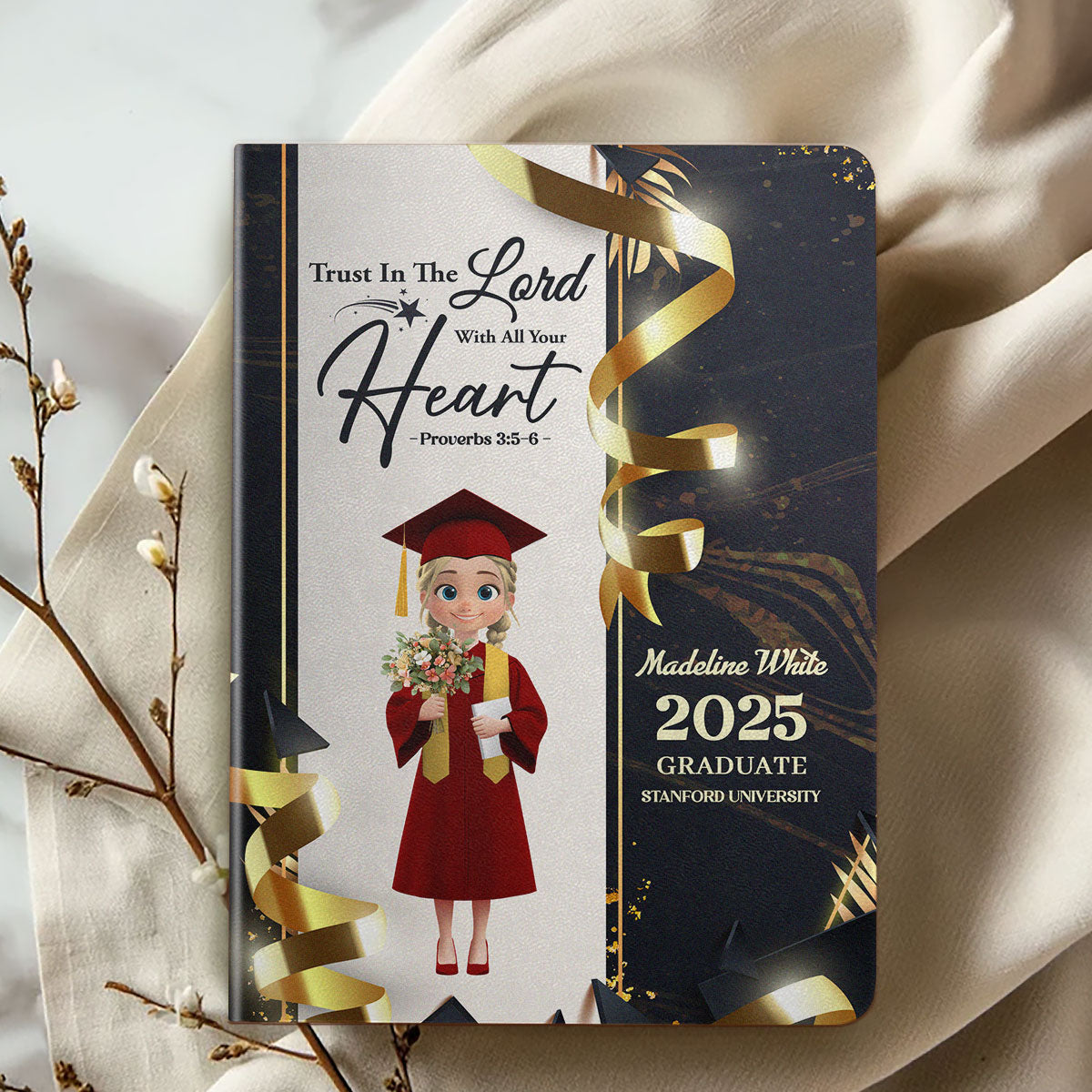 Trust In The Lord With All Your Heart | Personalized Leather Cover Notebook