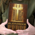 Man Of God Husband Dad Protector Hero | Personalized Leather Cover Notebook