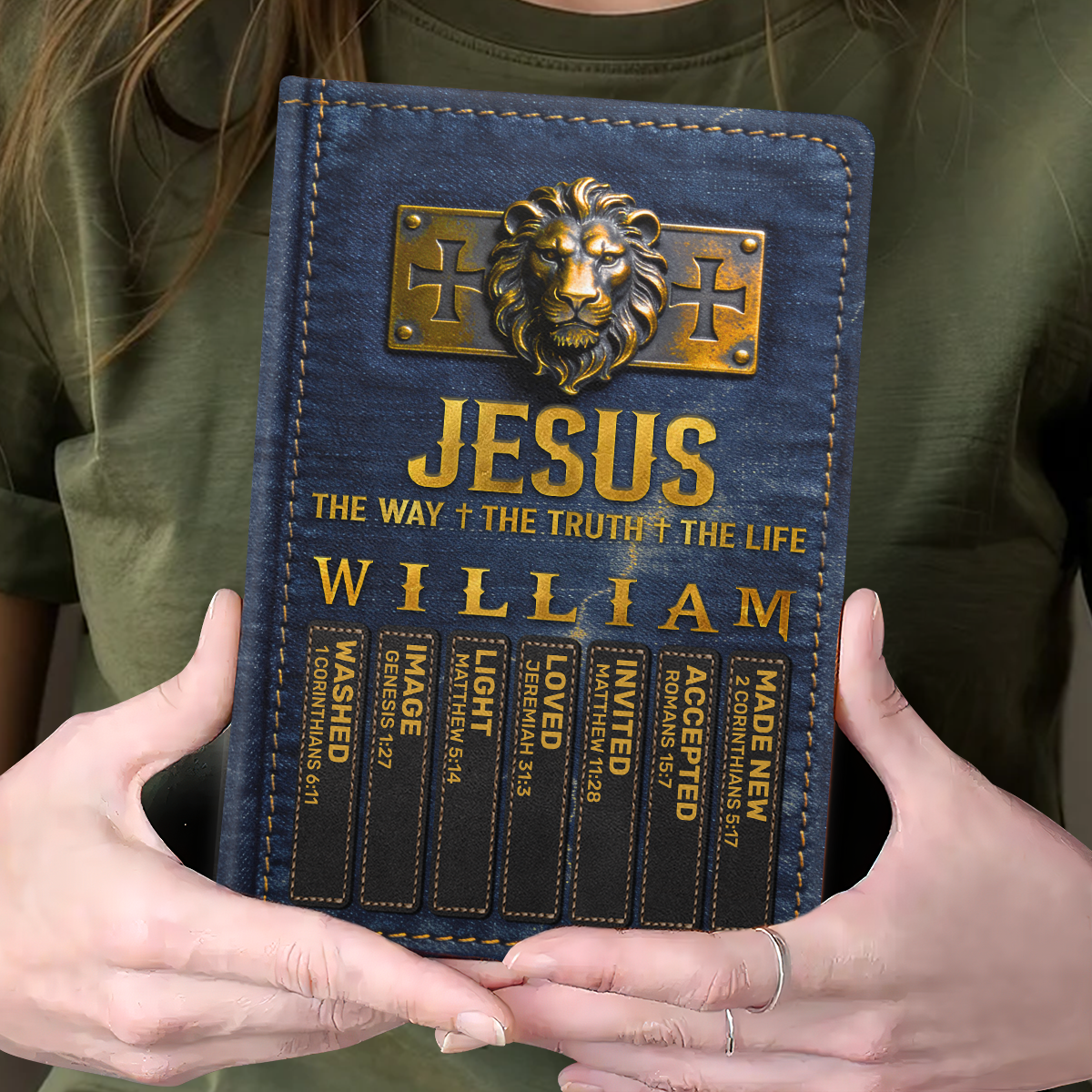 Jesus The Way The Truth The Life | Personalized Leather Cover Notebook