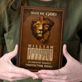 Man Of God Husband Dad Protector Hero | Personalized Leather Cover Notebook