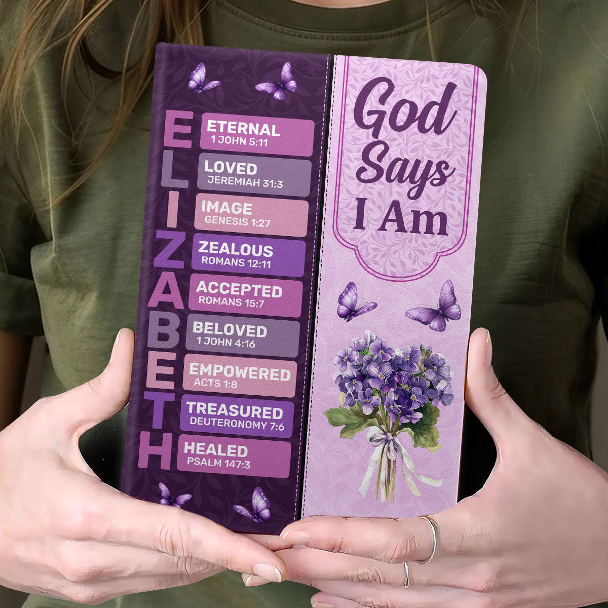 God Says I Am  | Personalized Leather Cover Notebook