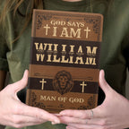 God Says I Am  | Personalized Leather Cover Notebook
