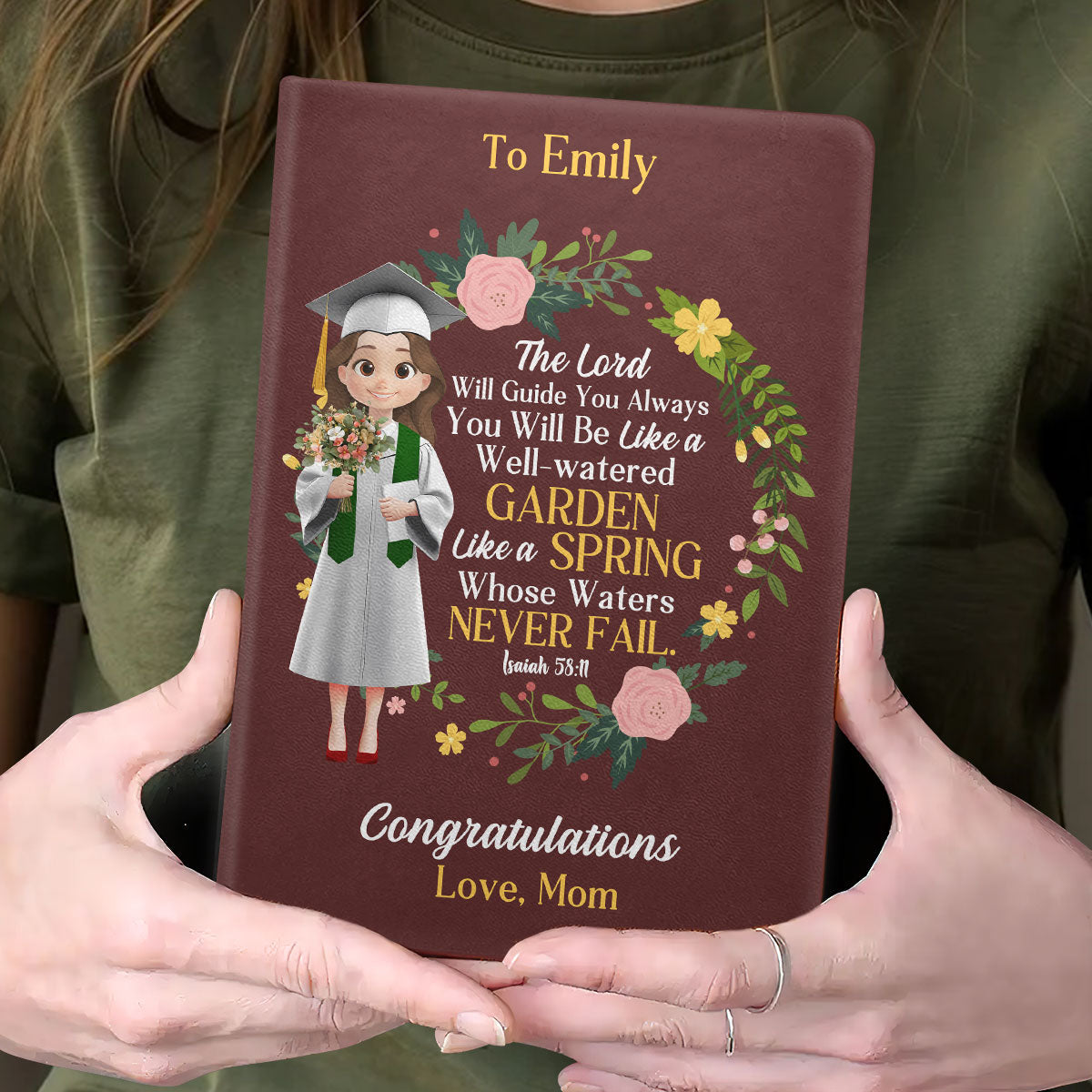 The Lord Will Guide You Always | Personalized Leather Cover Notebook