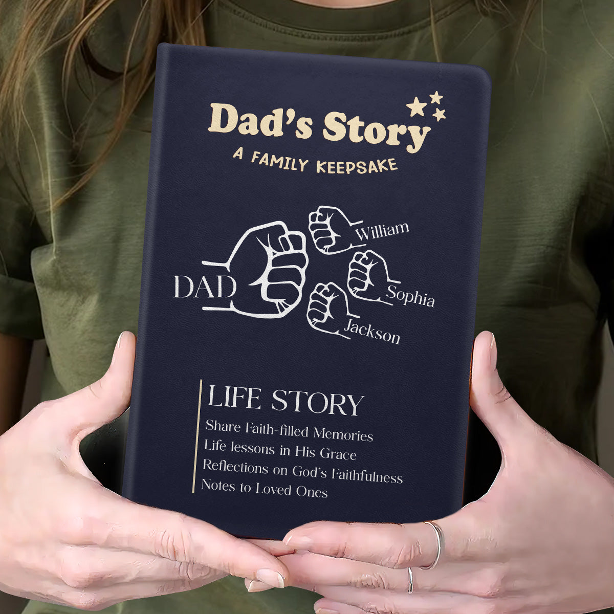 Dad's Story | Personalized Leather Cover Notebook