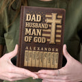 Dad Husband Man Of God | Personalized Leather Cover Notebook
