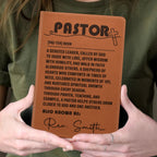 Pastor Gift | Personalized Leather Cover Notebook