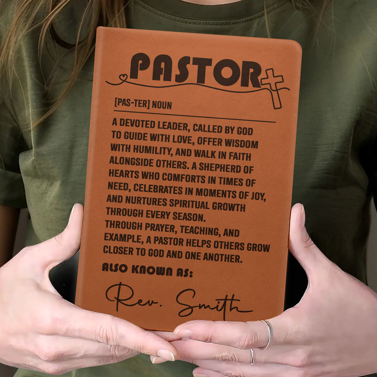 Pastor Gift | Personalized Leather Cover Notebook