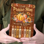 I Will Praise Him In Every Season | Personalized Leather Cover Notebook