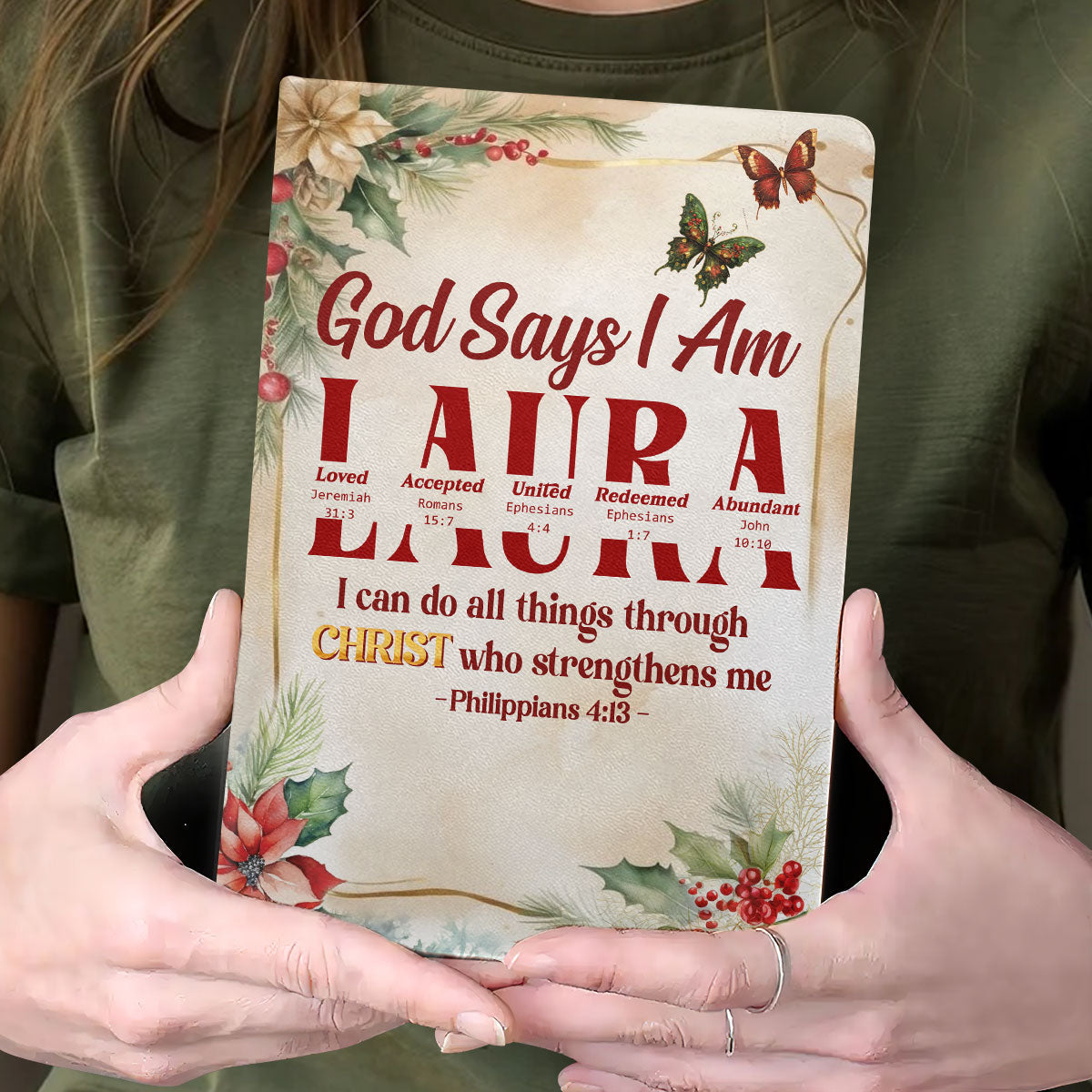 God Says I Am | Personalized Leather Cover Notebook