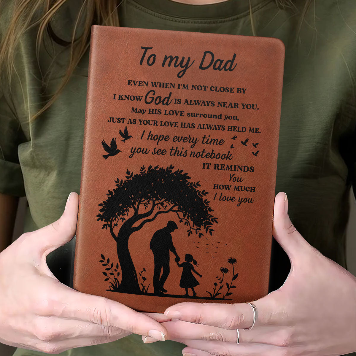 I Know God Is Always Near You | Personalized Leather Cover Notebook