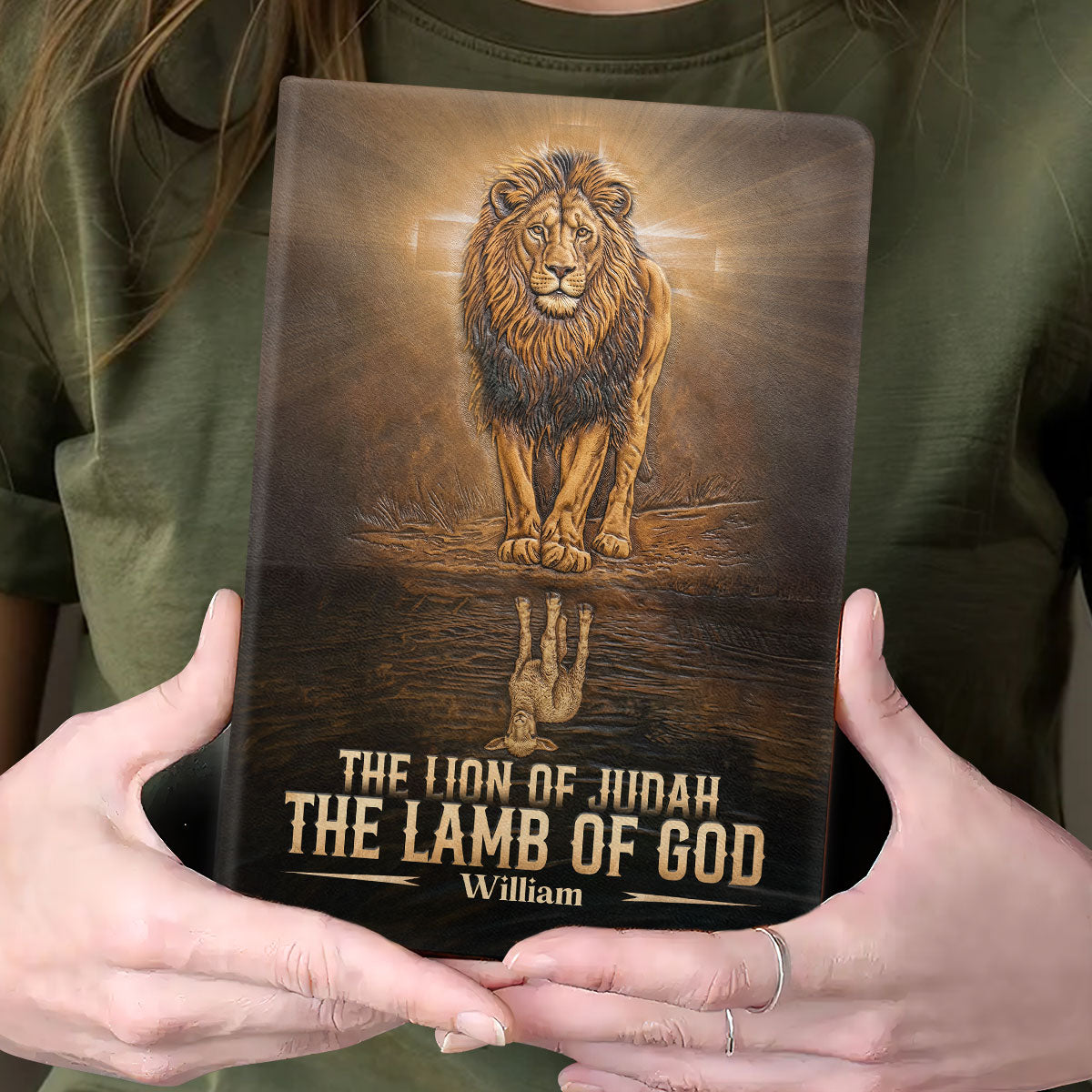 The Lion Of Judah, The Lamb Of God | Personalized Leather Cover Notebook