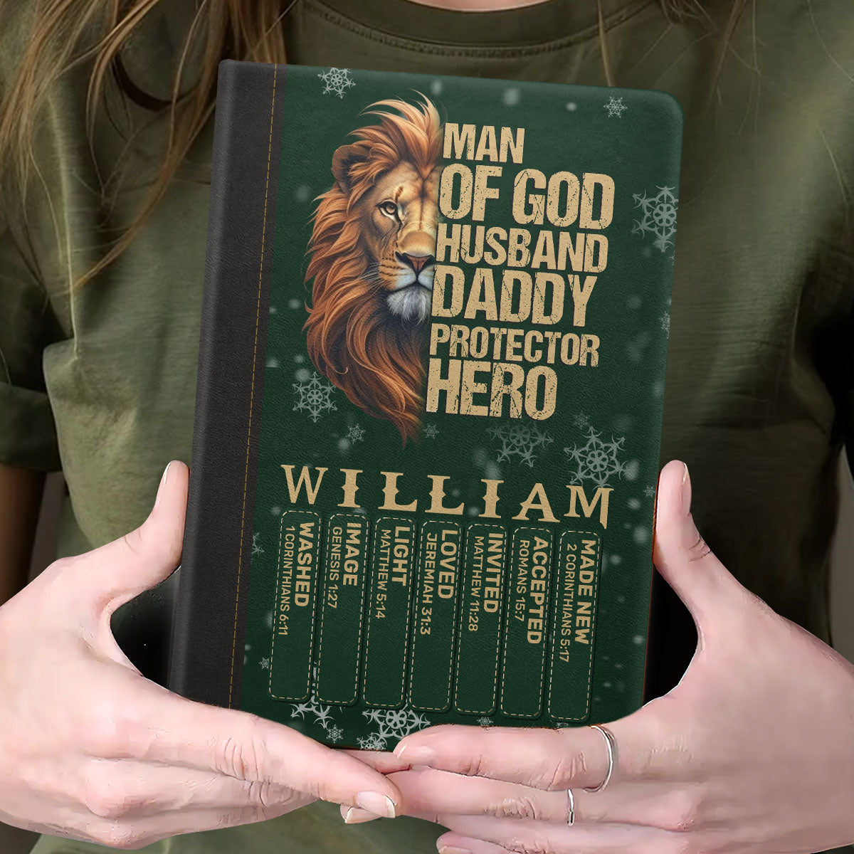 Man Of God Husband Daddy Protector Hero | Personalized Leather Cover Notebook