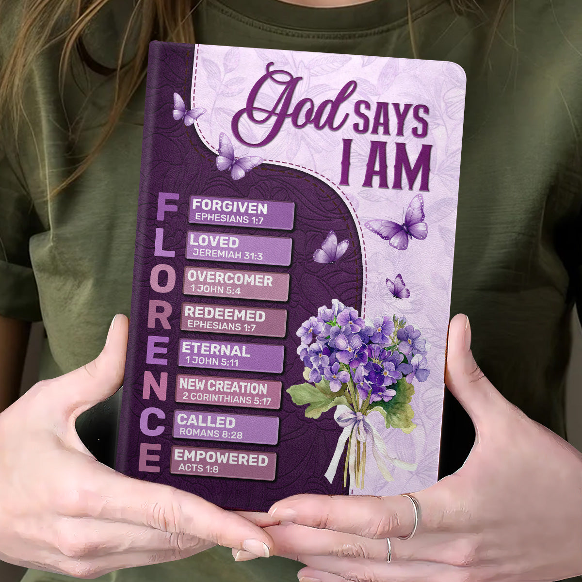God Says I Am  | Personalized Leather Cover Notebook