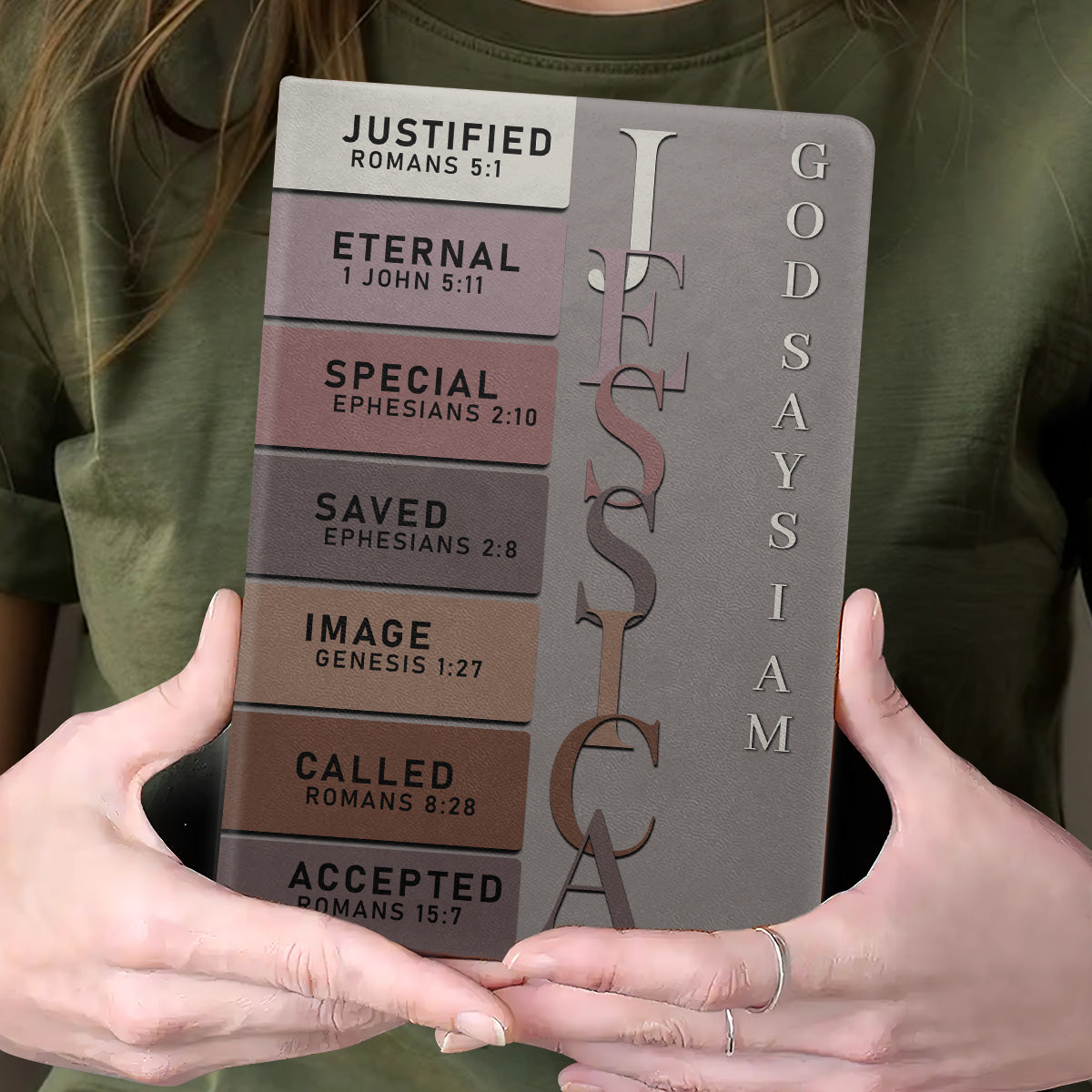God Says I Am  | Personalized Leather Cover Notebook