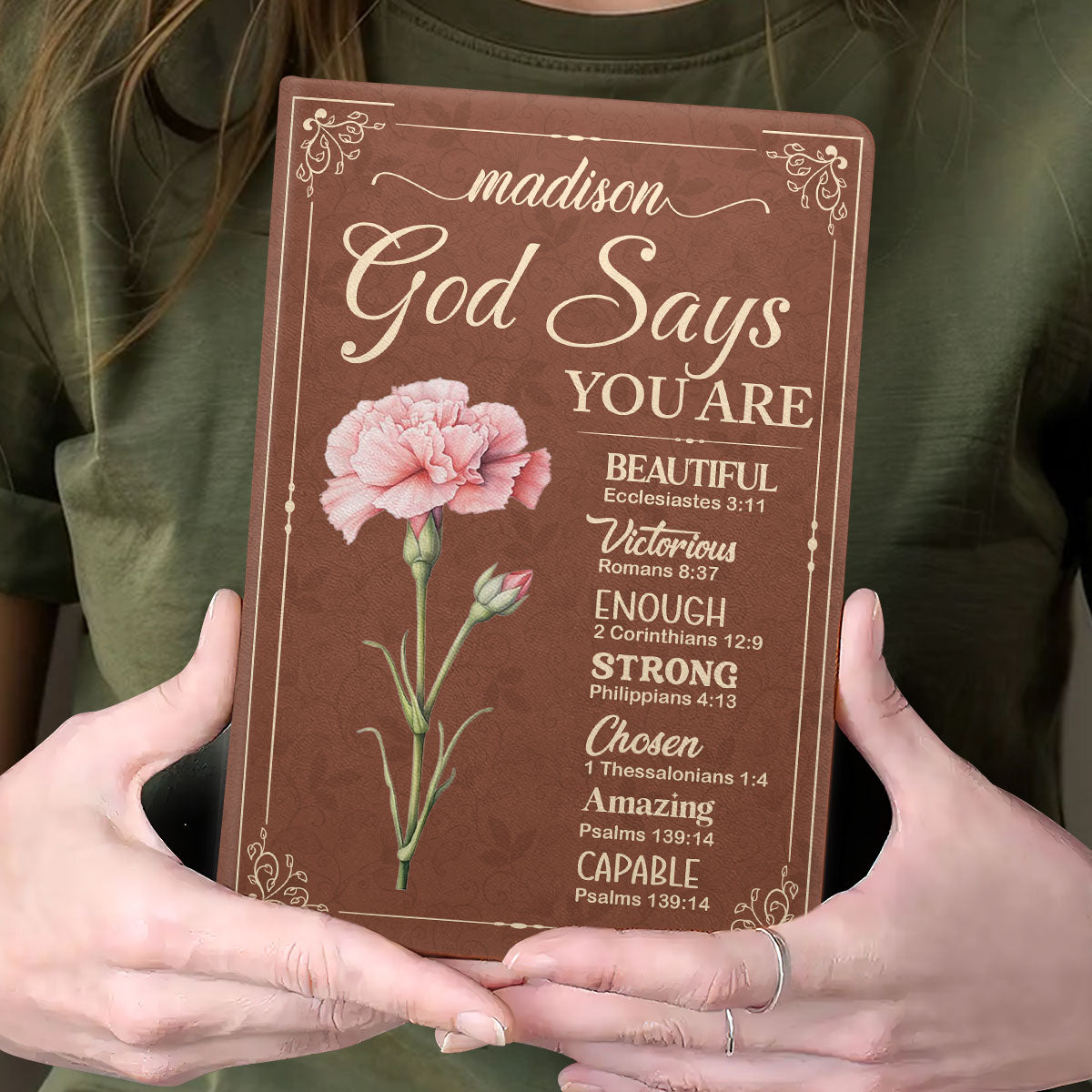 God Says You Are  | Personalized Leather Cover Notebook