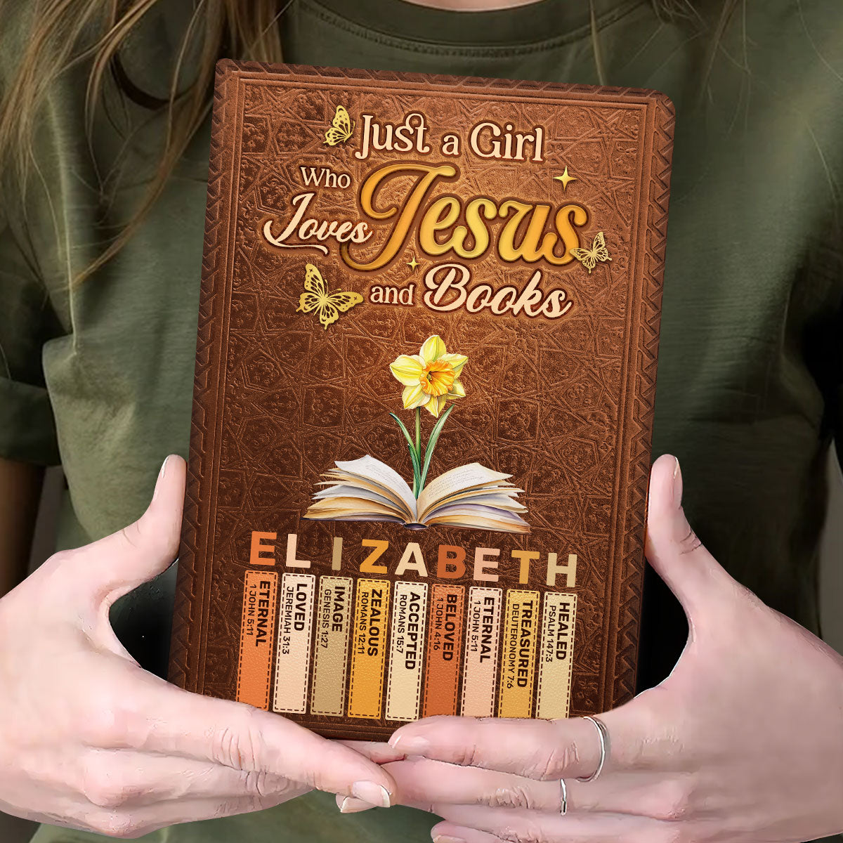 Just A Girl Who Loves Jesus And Books  | Personalized Leather Cover Notebook