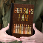 God Says I Am | Personalized Leather Cover Notebook