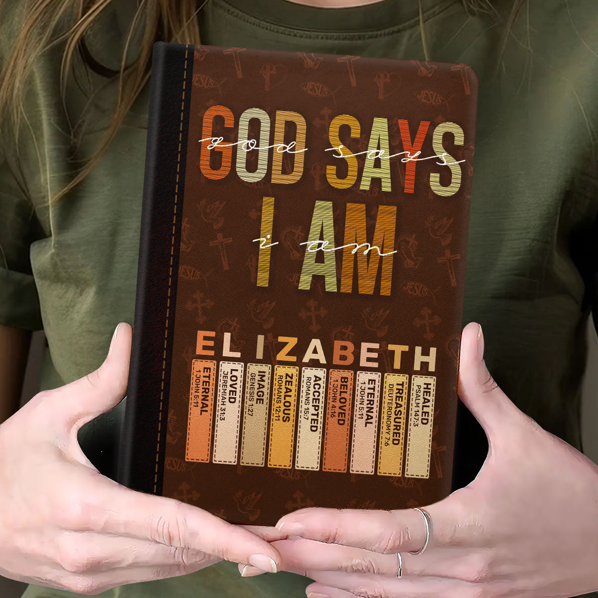 God Says I Am | Personalized Leather Cover Notebook