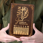Man Of God Husband Dad Protector Hero | Personalized Leather Cover Notebook
