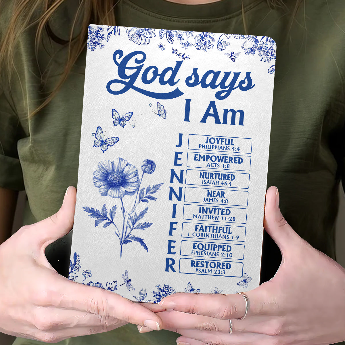 God Says I Am | Personalized Leather Cover Notebook