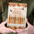 Fall For Jesus He Never Leaves | Personalized Leather Cover Notebook