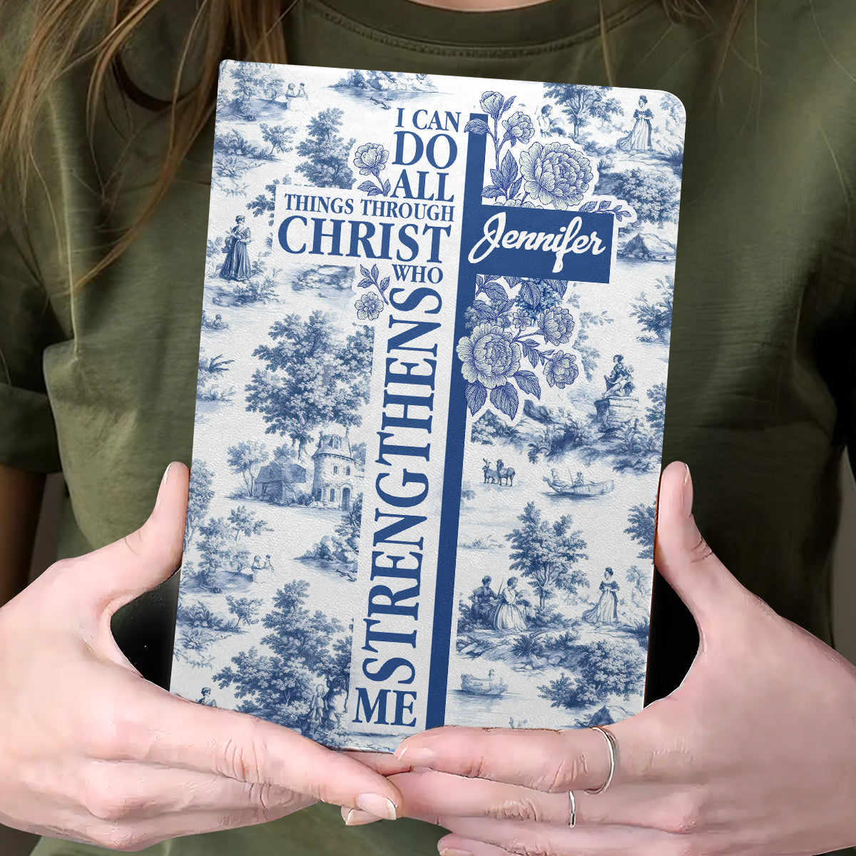 I Can Do All Things Through Christ Who Strengthens Me | Personalized Leather Cover Notebook
