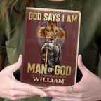 Man Of God Vintage Royal | Personalized Leather Cover Notebook