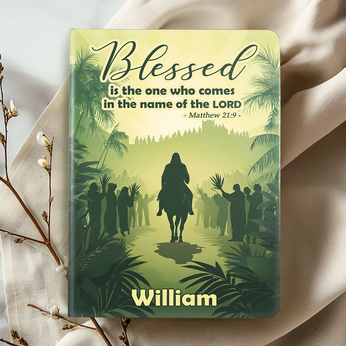 Blessed Is The One Who Comes In The Name Of The Lord | Personalized Leather Cover Notebook