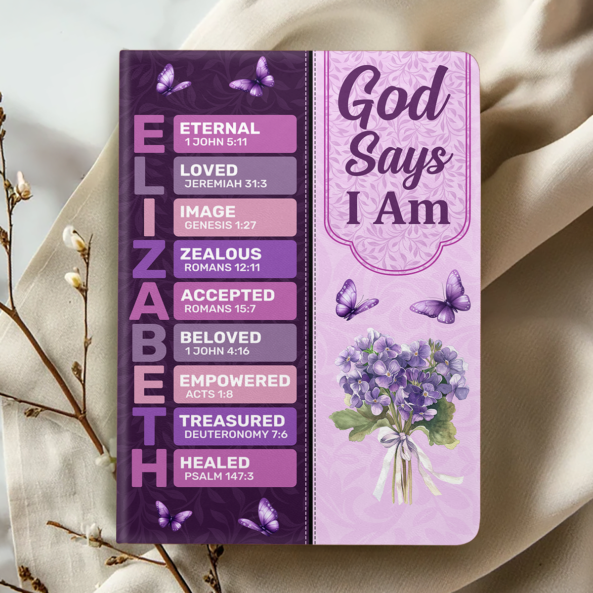 God Says I Am  | Personalized Leather Cover Notebook