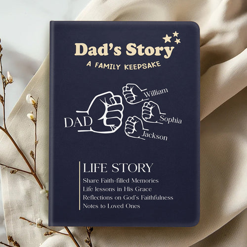 Dad's Story | Personalized Leather Cover Notebook